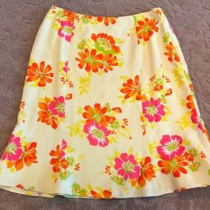 Carlisle 100% Silk Floral Skirt & matching sweater set